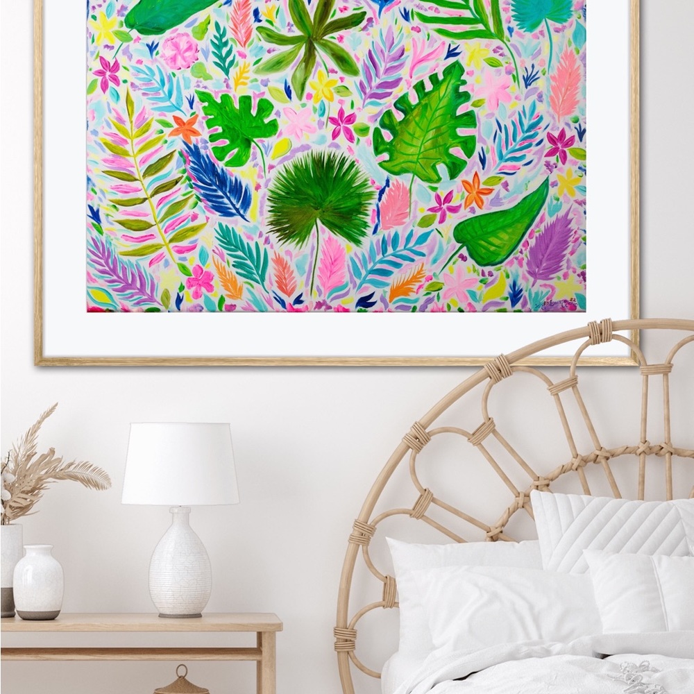Palm Passion Tropical Plants Art Print Oil Painting botanical beach island decor - Picture 6 of 11